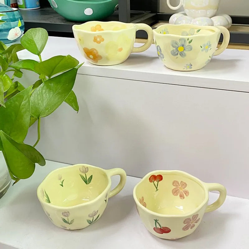 Hand painted ceramic mugs